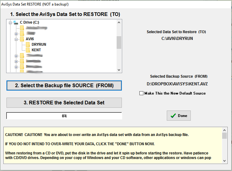 Restore control window