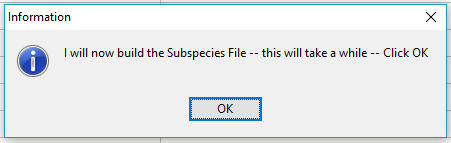 Subspecies rebuild notice